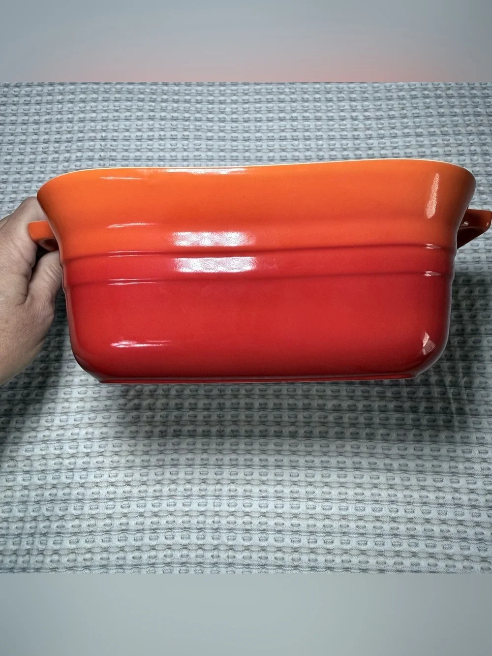 Le Creuset Square Baker Dish Flame Orange Stoneware Small Casserole Baking Pan